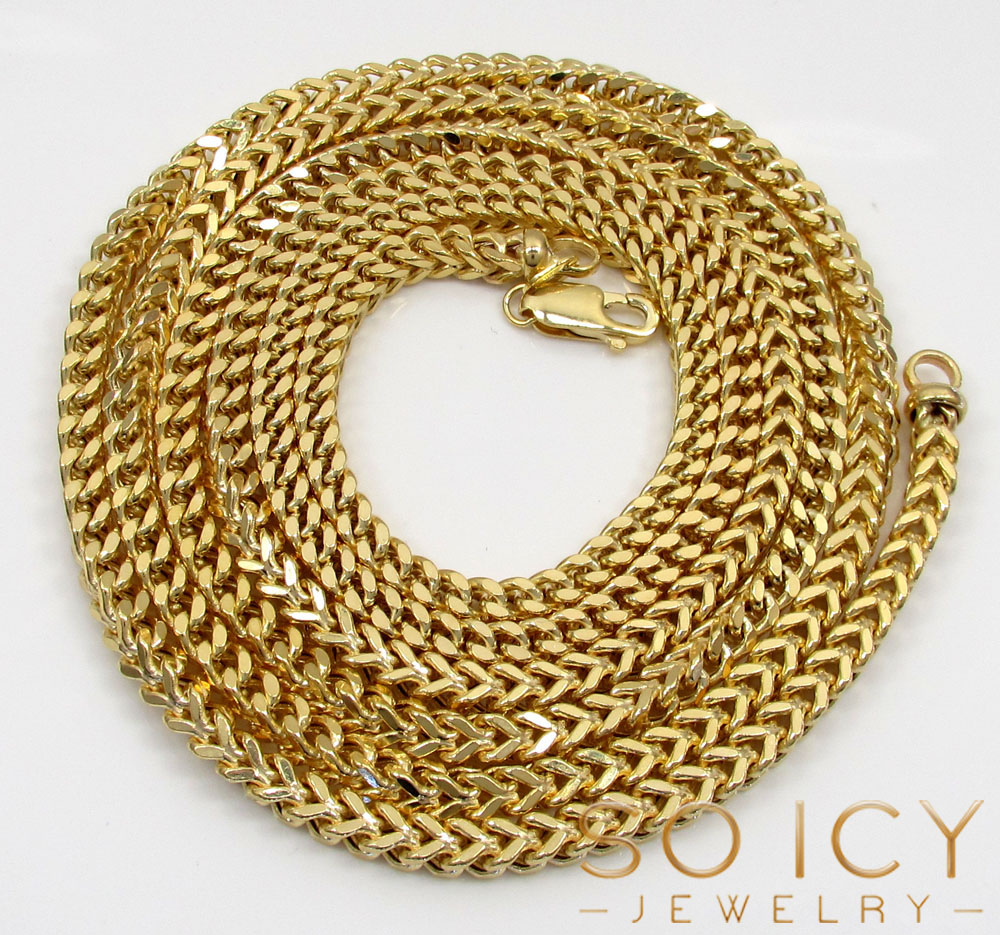 Buy 10k Yellow Gold Hollow Large Franco Chain 20-40 Inch 3.5mm Online ...