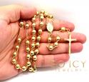 10k yellow gold smooth bead large rosary chain 30 inch 8mm 