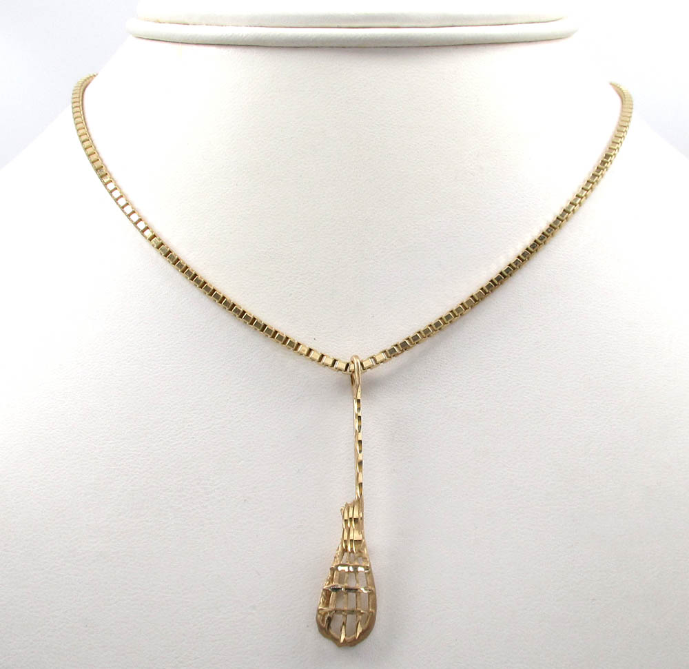 Buy 14k Yellow Gold Lacrosse Stick Pendant Online at SO ICY JEWELRY
