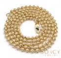 14k yellow gold moon cut bead link chain 18-30 inch 3mm