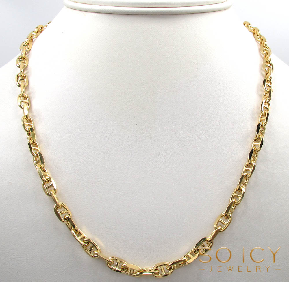 Buy 14k Gold Puffed Mariner Chain 24-36 Inch 5mm Online at SO ICY JEWELRY