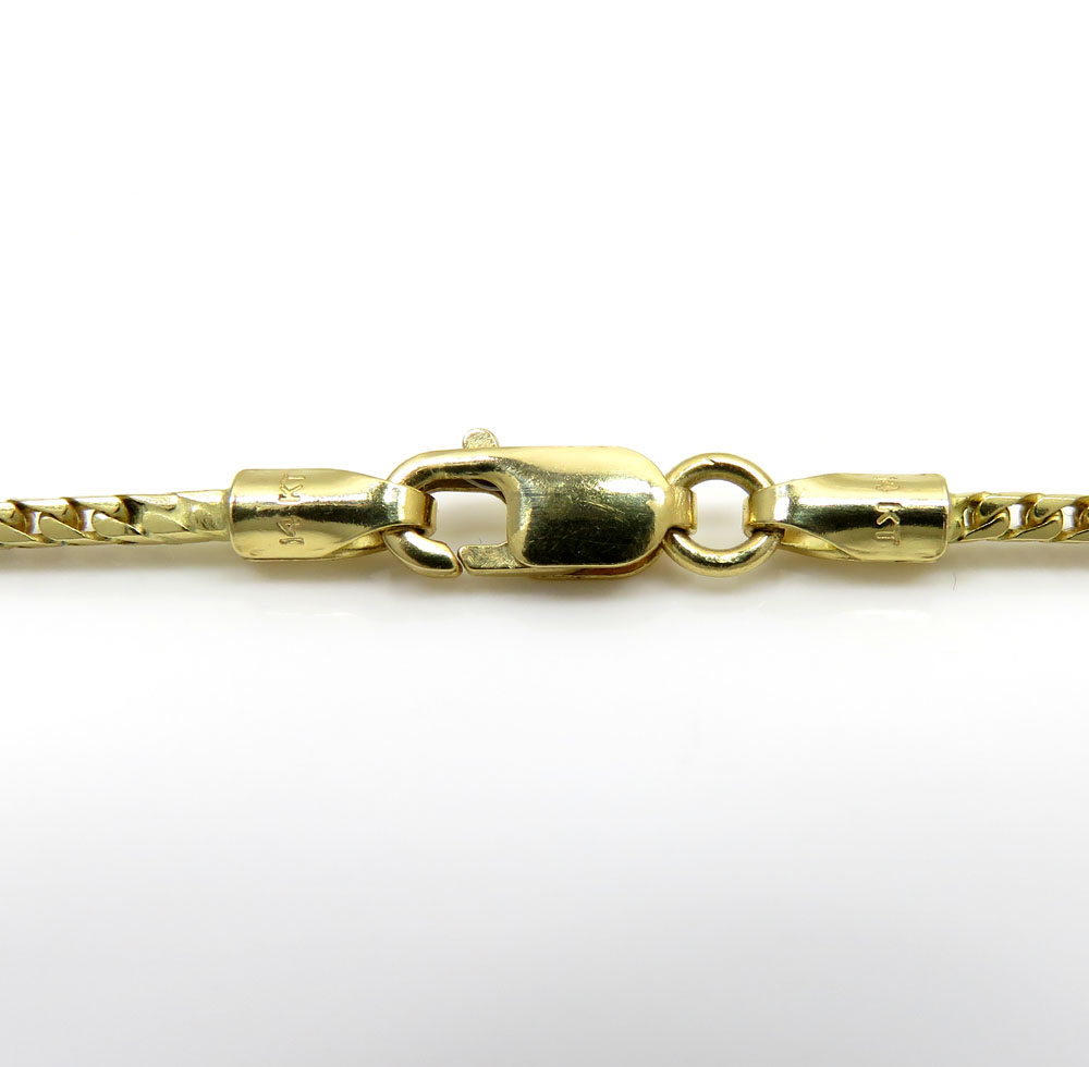 Buy 14k Yellow Gold Skinny Solid Tight Franco Link Chain 16-24 Inches 1.2mm  Online at SO ICY JEWELRY
