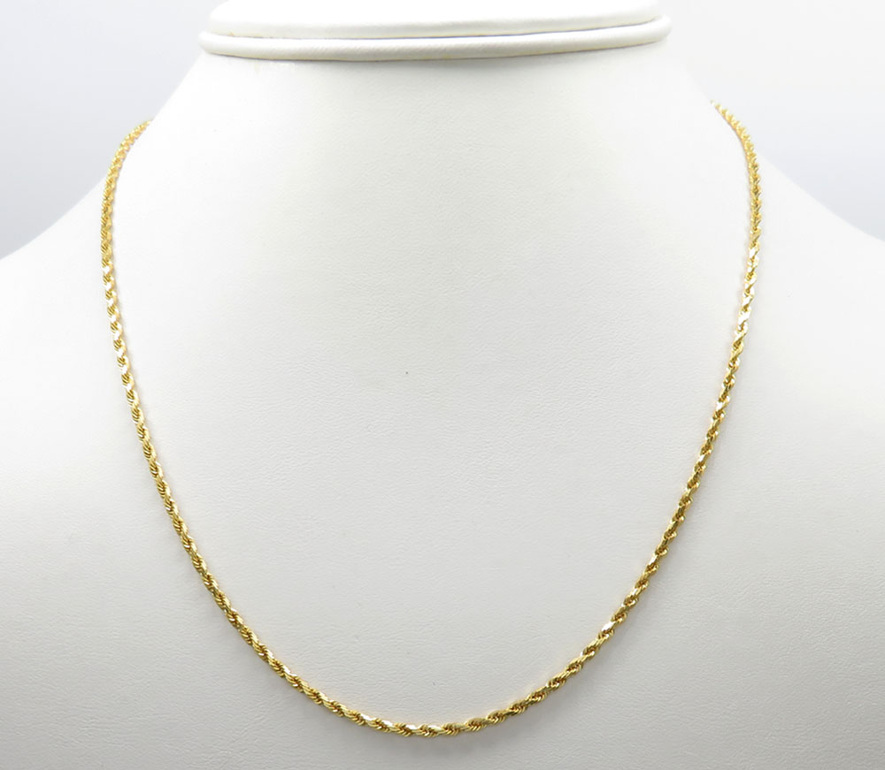 Buy 14k Solid Yellow Gold Rope Chain 24 Inch 2mm Online at SO ICY JEWELRY