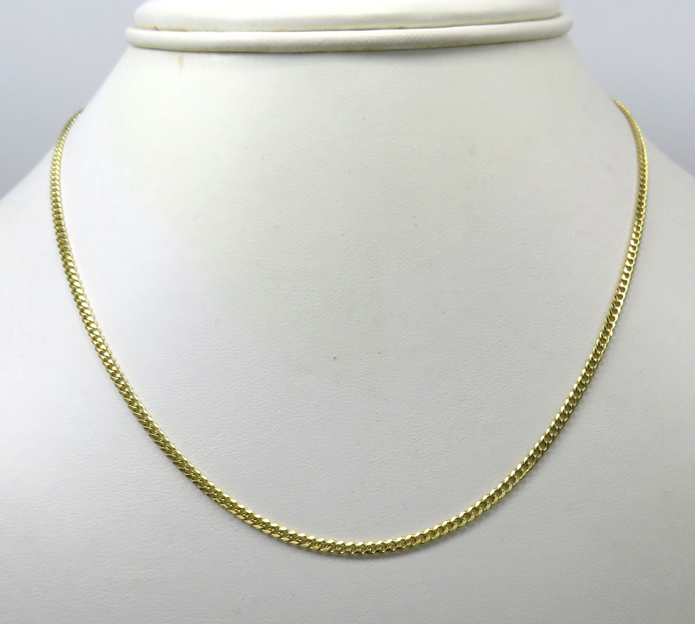 Buy 10k Yellow Gold Solid Thin Miami Chain 22-24' 2mm Online at SO ICY