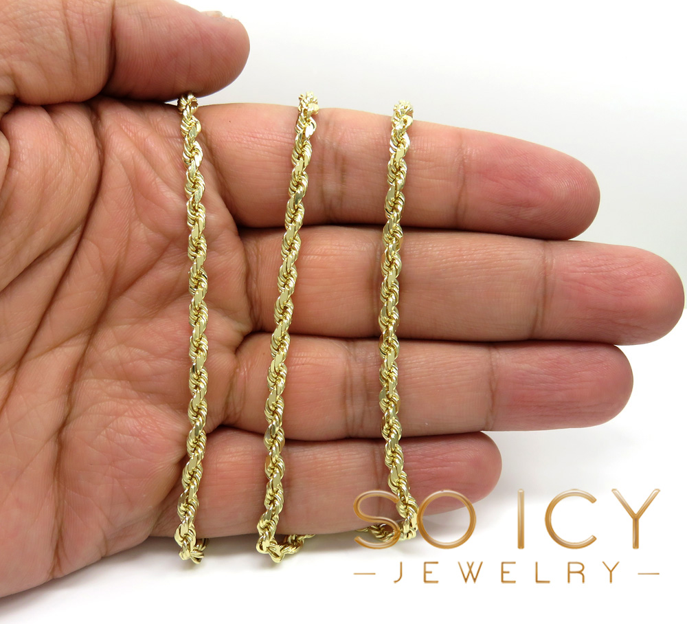 Premium Thick Iced Out Rope Chain Yellow Gold / 30inch