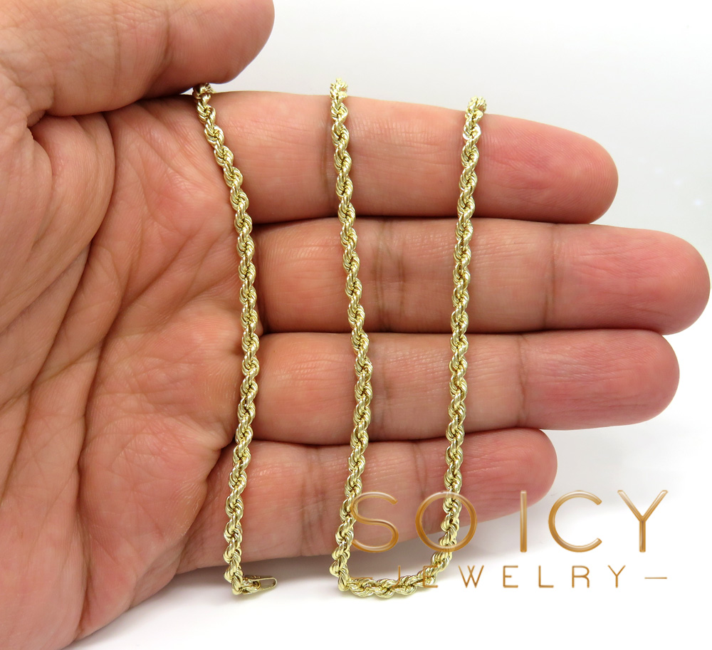 Buy 14k Yellow Gold Hollow Smooth Rope 