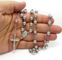 925 silver rosary italy necklace 30 inches 8mm