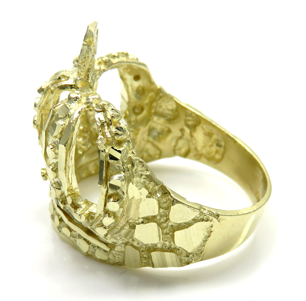 Buy 10k Yellow Gold Nugget Kings Crown Ring Online at SO ICY JEWELRY