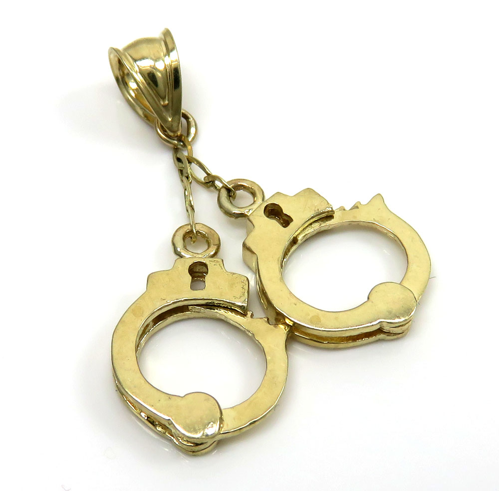 Buy 10k Yellow Gold Small Handcuffs Pendant Online at SO ICY JEWELRY