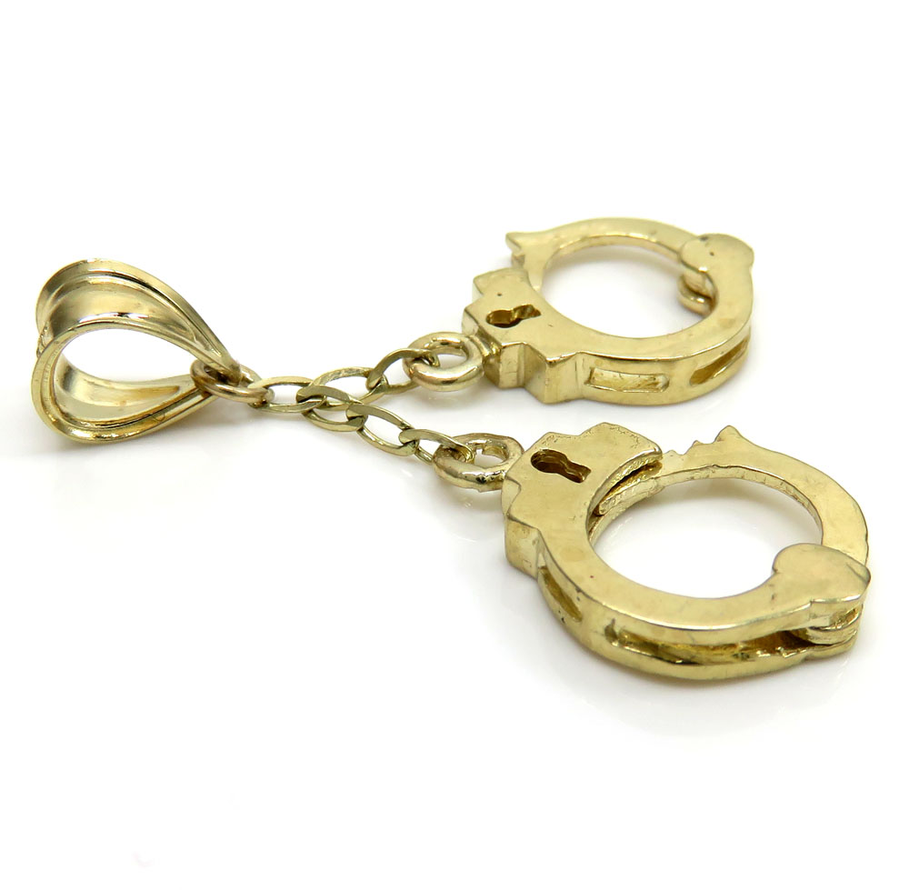 10K Yellow Gold Small Handcuffs Pendant