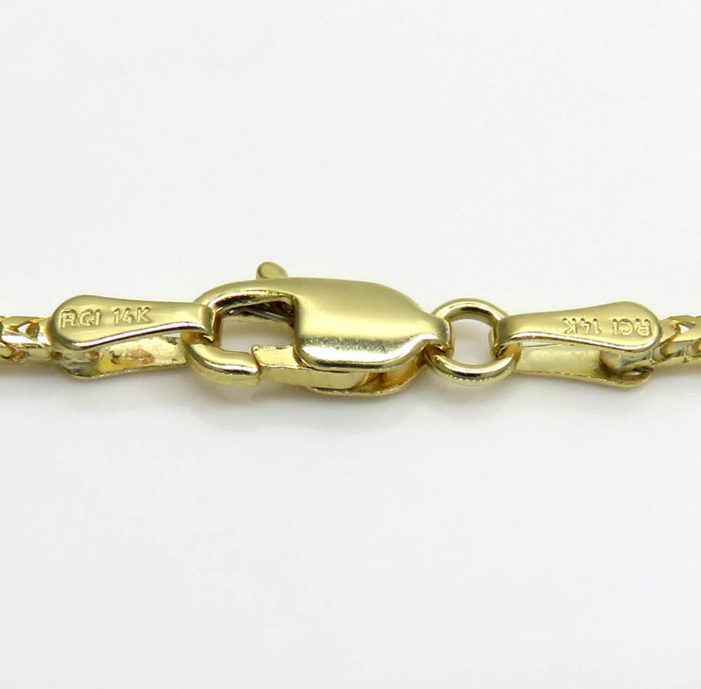 Buy 14k Yellow Gold Skinny Solid Tight Franco Link Chain 16-24 Inches 1.2mm  Online at SO ICY JEWELRY
