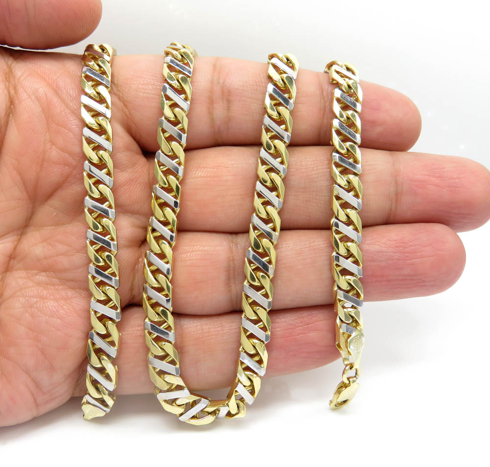 Buy 10k Two Tone Fancy Anchor Link Chain 22 Inches 7mm Online at SO ICY ...