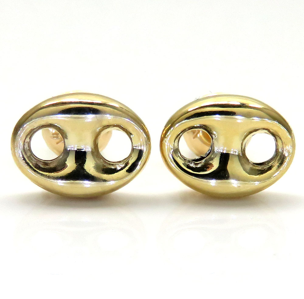 K Yellow Gold Small Mm Puffed Gucci Hollow Earrings