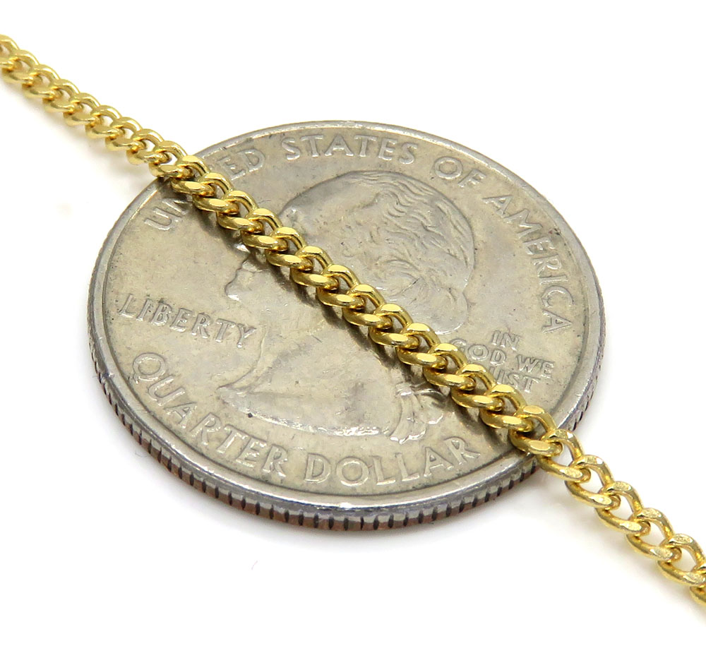 Buy 10k Yellow Gold Hollow Miami Cuban Chain 20 Inch 2.20mm Online at ...