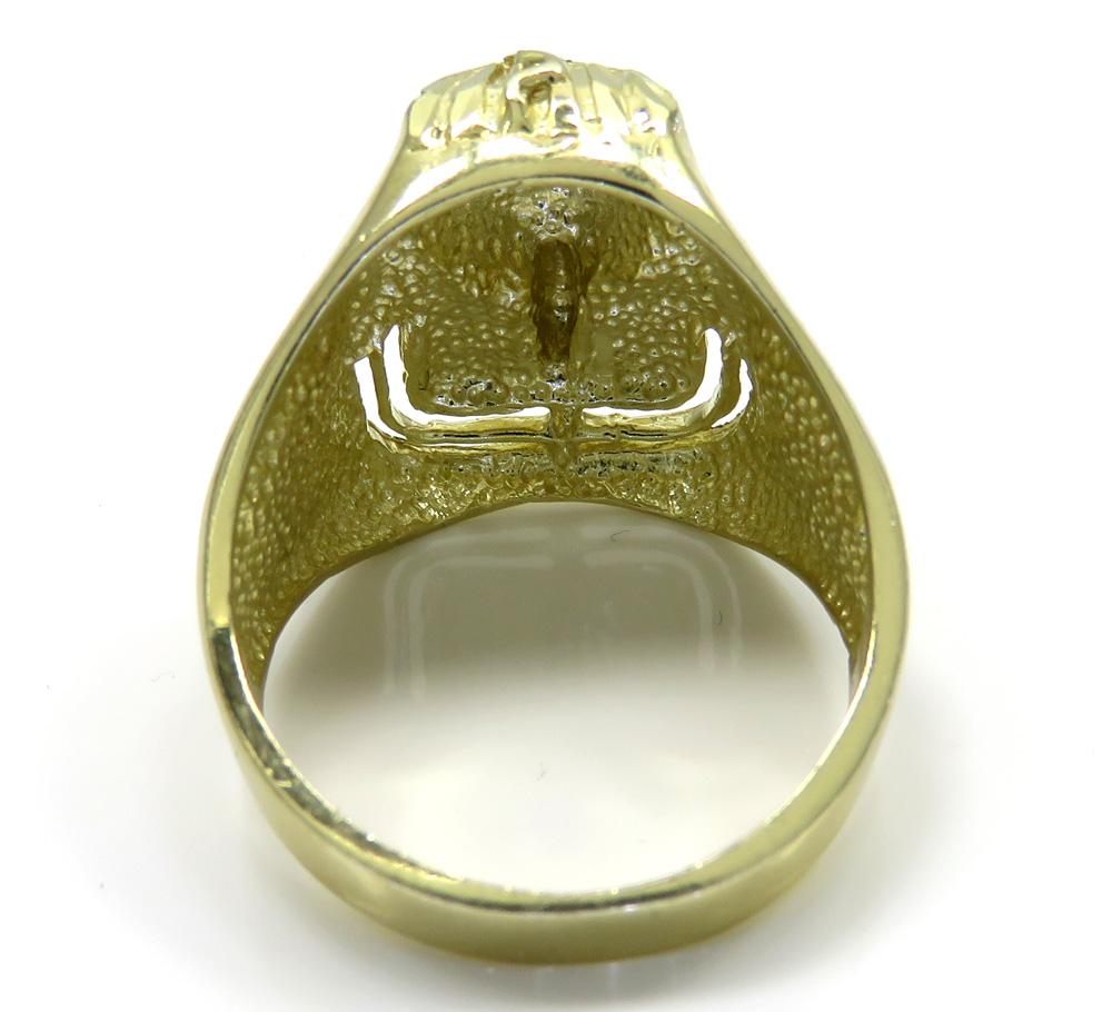 Buy 10k Yellow Gold Medium King Tut Pharaoh Head Ring Online at SO ICY ...