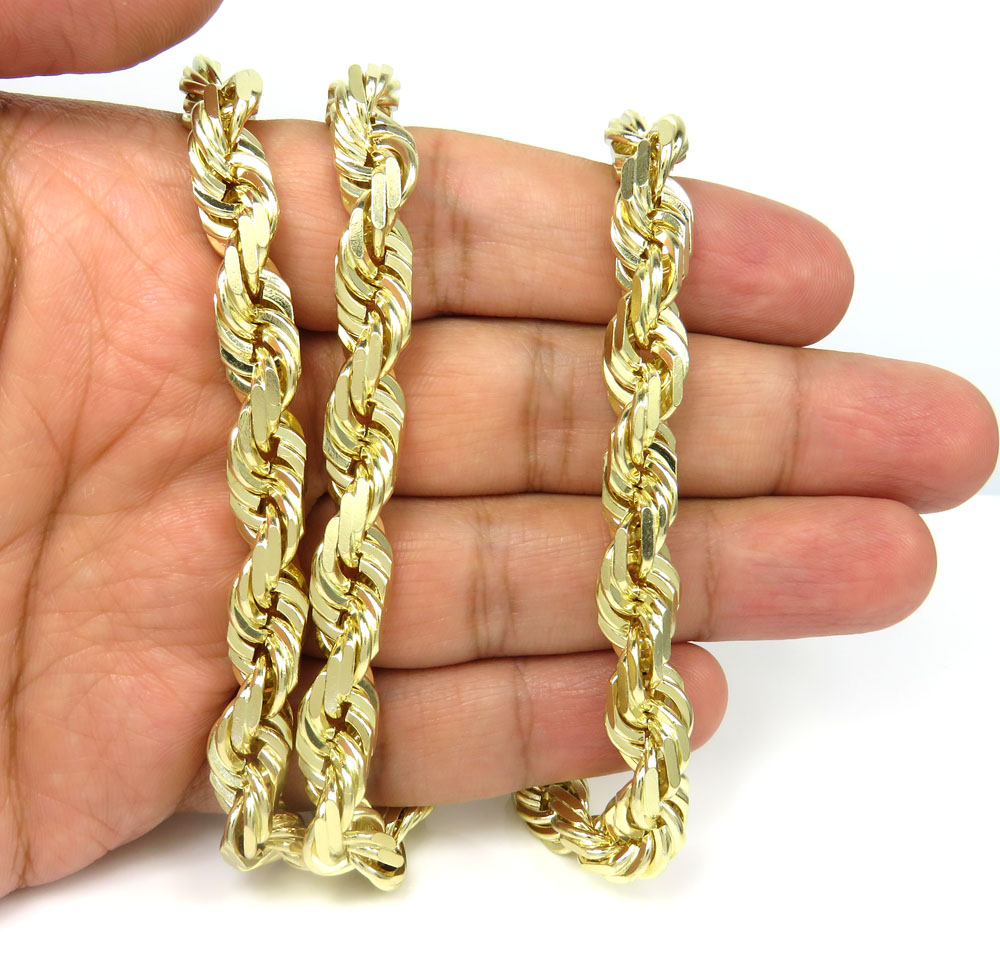 10k Yellow Gold Super Thick Reversible Two Tone Miami Chain 30 Inch 15.4mm