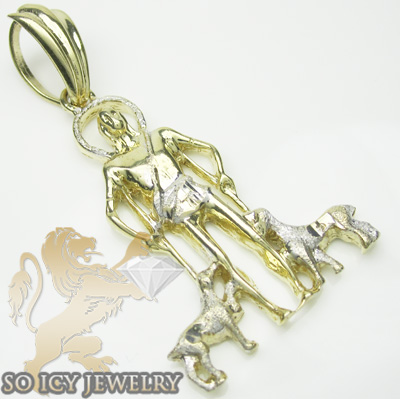 10k gold saint lazarus pendant