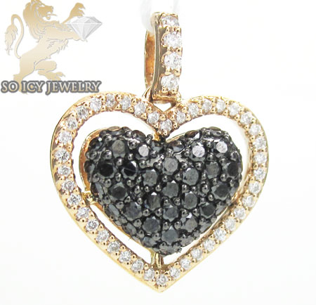 Buy 18k Rose Gold Black Diamond Heart 