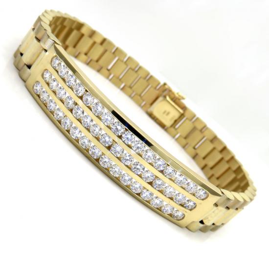 Mens Diamond Bracelets | White Yellow Rose Gold 10k 14k 18k Princess ...