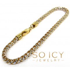10k Two Gold Solid Prism Cut Franco Chain 8.50