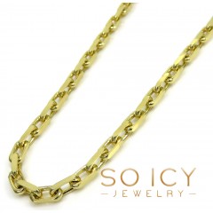 10k Yellow Gold Solid Flat Edge Cable Link Chain 18-26 Inches 3.50mm 