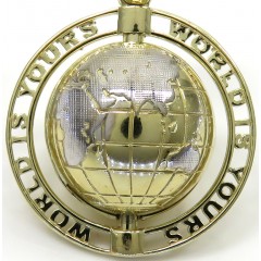 14k Gold The World Is Yours Spinning Globe Medium Pendant 