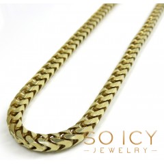 14k Yellow Gold Solid Tight Link Franco Chain 24 Inch 6mm