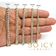 10k Two Tone Solid Prism Cut Miami Chain 18-24