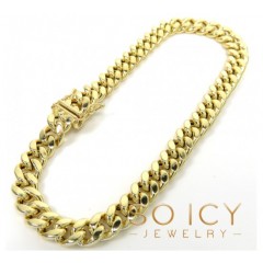 14k Yellow Gold Hollow Miami Bracelet 8.50' 9mm