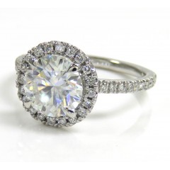 14k Gold Round Lab Grown Cvd Diamond Halo Engagement Ring 2.41ct