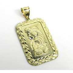 10k Yellow Gold Xl Gold Nugget Bar Pendant 