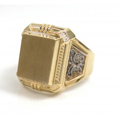 14k Two Tone Gold Medium Fancy Monogram Ring 