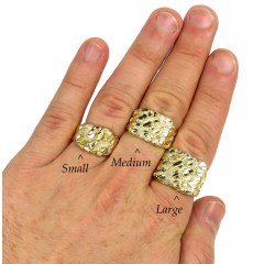 Mens 14k Yellow Gold Small-large Nugget Ring