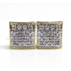 10k Yellow Gold 4 Row Diamond Earrings 0.07ct 