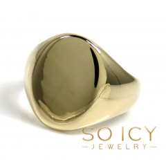 14k Yellow Gold Solid Oval Monogram Ring 