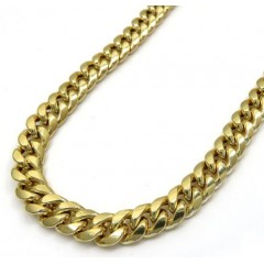 10k Yellow Gold Thick Miami Link Chain 20-28  Inch 7.5mm