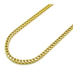 10k Yellow Gold Solid Skinny Franco Link Chain 18-24 Inch 1.5mm