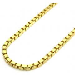 Box Link Chain 10K 14K Real Gold 1mm-2.85mm Diamond Cut Necklace Men Women