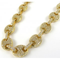 14k Yellow White Or Rose Gold Diamond Gucci Puff Link Chain 18-30