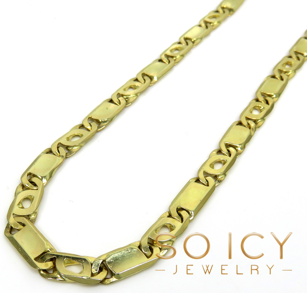 Buy 14k Yellow Gold Solid Tiger Eye Link Chain 26 Inch 6.50mm