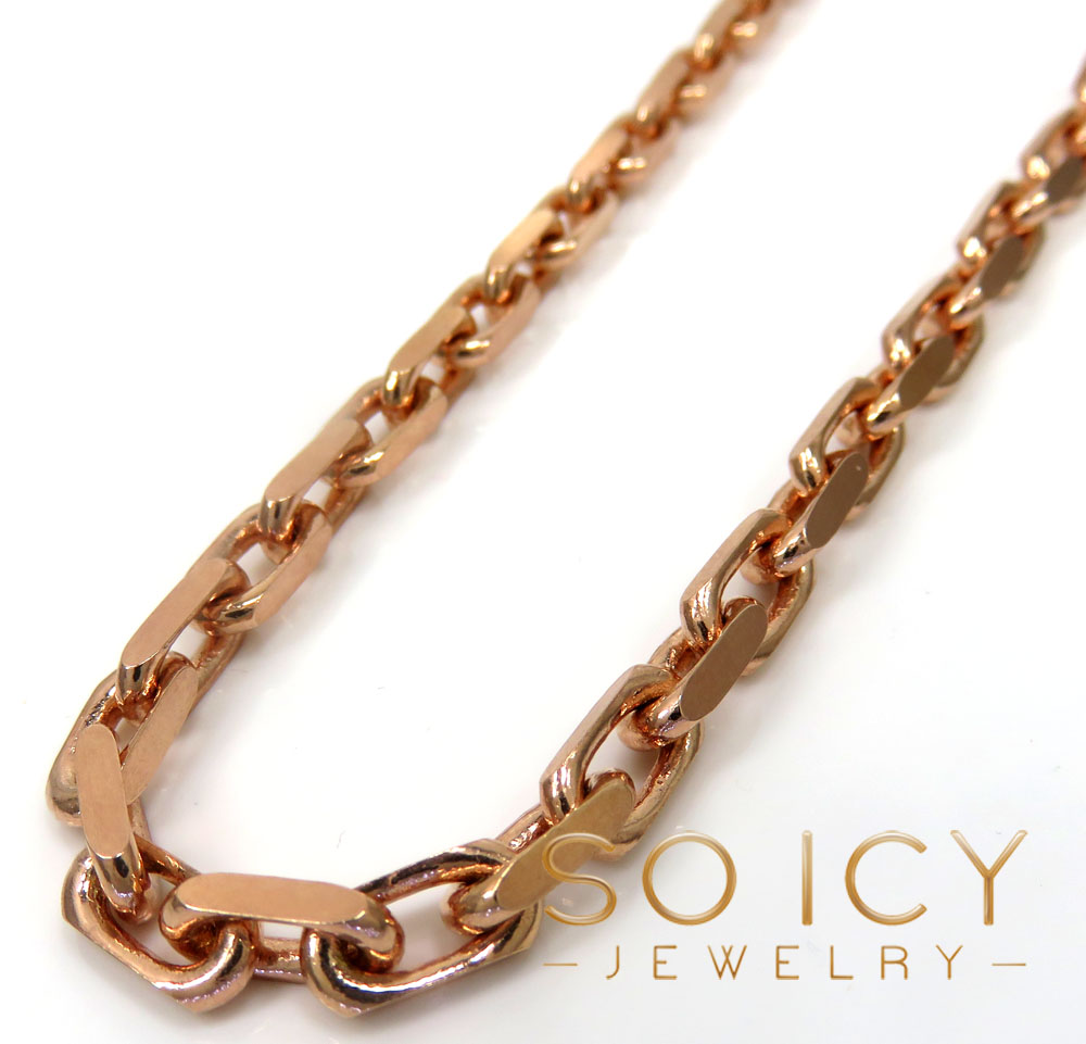 Thick Flat Oval Link 14K Solid Gold Italian Chain Link 