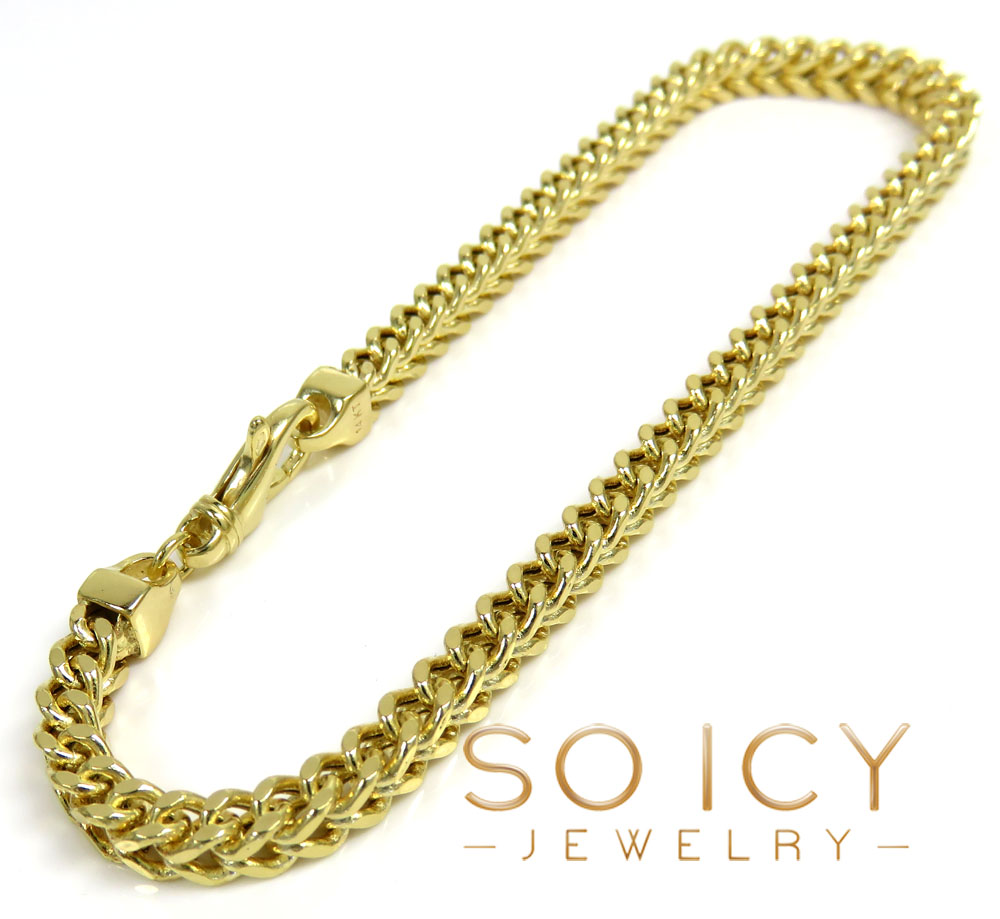 14k yellow gold franco link bracelet 8