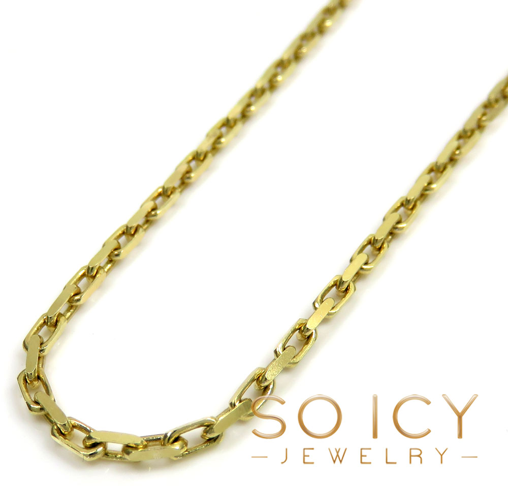 10k yellow gold solid thick cable box link chain 18-24