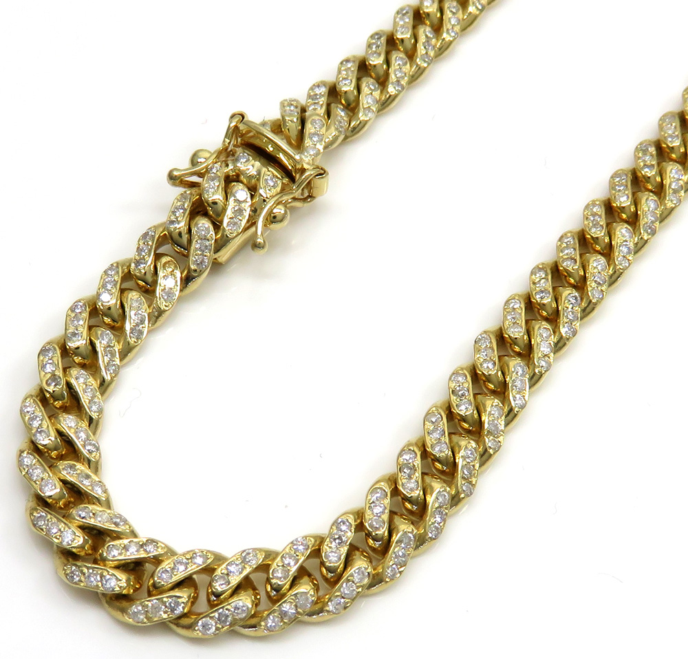 14k white gold cvd lab grown diamond miami chain 26