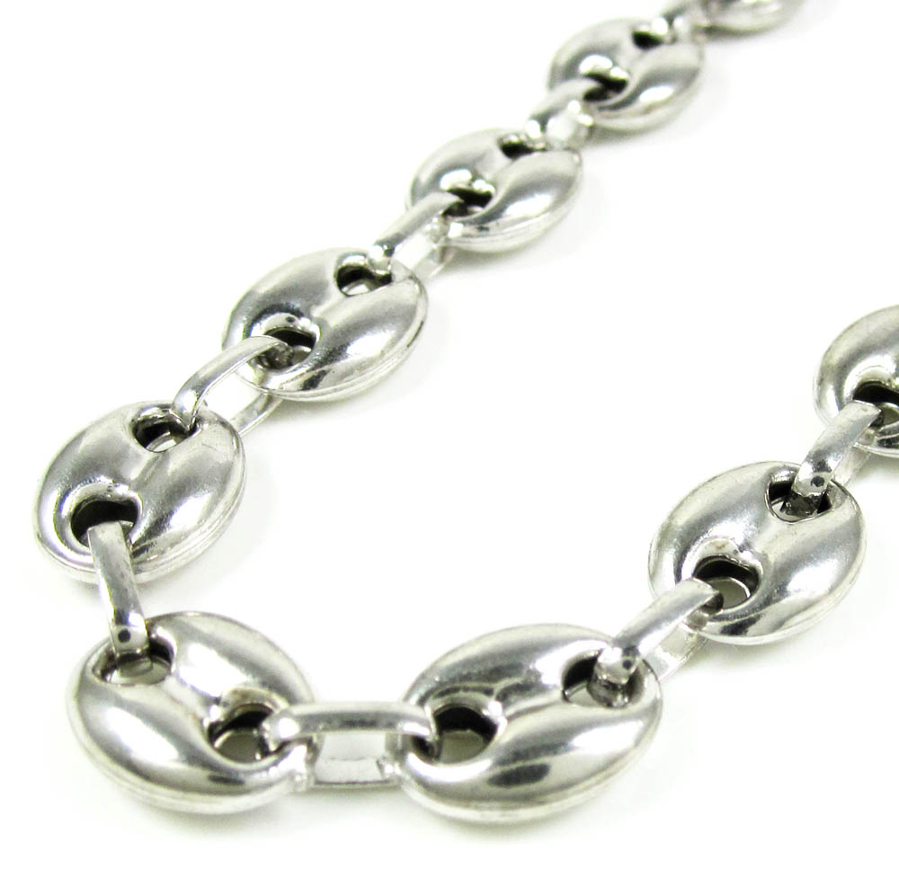925 White Sterling Silver Gucci Link Chain 16-36 Inch 12mm