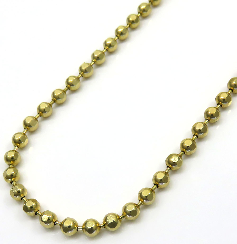 Buy 10k Yellow Gold Hexagon Cut Ball Chain 24 Inch 2.8mm Online at SO ...