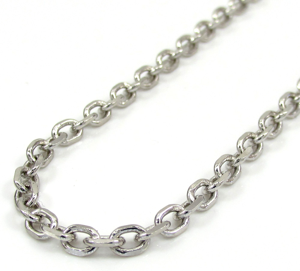 Buy 14k White Gold Medium Solid Cable Chain 18-30 Inch 3mm Online at SO ...