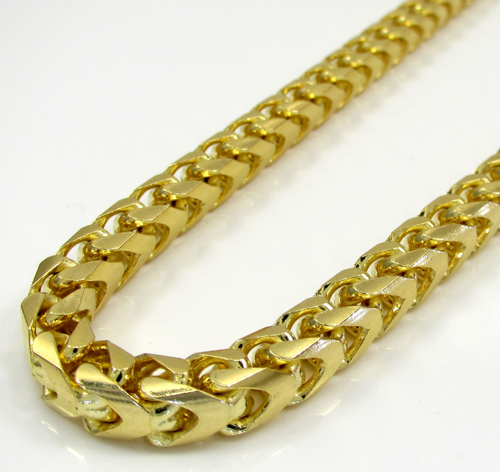 Buy 10k Solid Yellow Gold Tight Link Xl Franco Chain 26-30 Inch 6mm ...