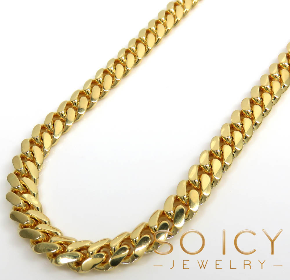 Buy 14k Yellow Gold Solid Miami Link Chain 18-32 Inch 6mm Online