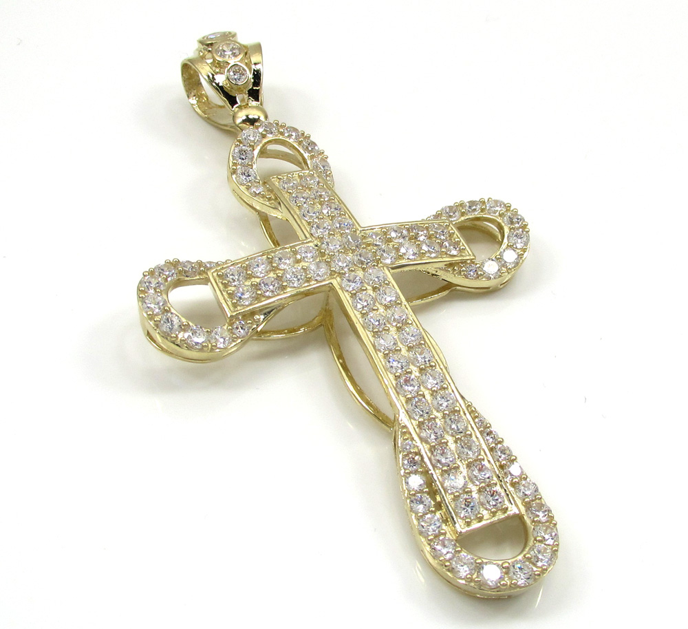 Buy 10k Yellow Gold Large Cz 3d Cross 4.00ct Online at SO ICY JEWELRY
